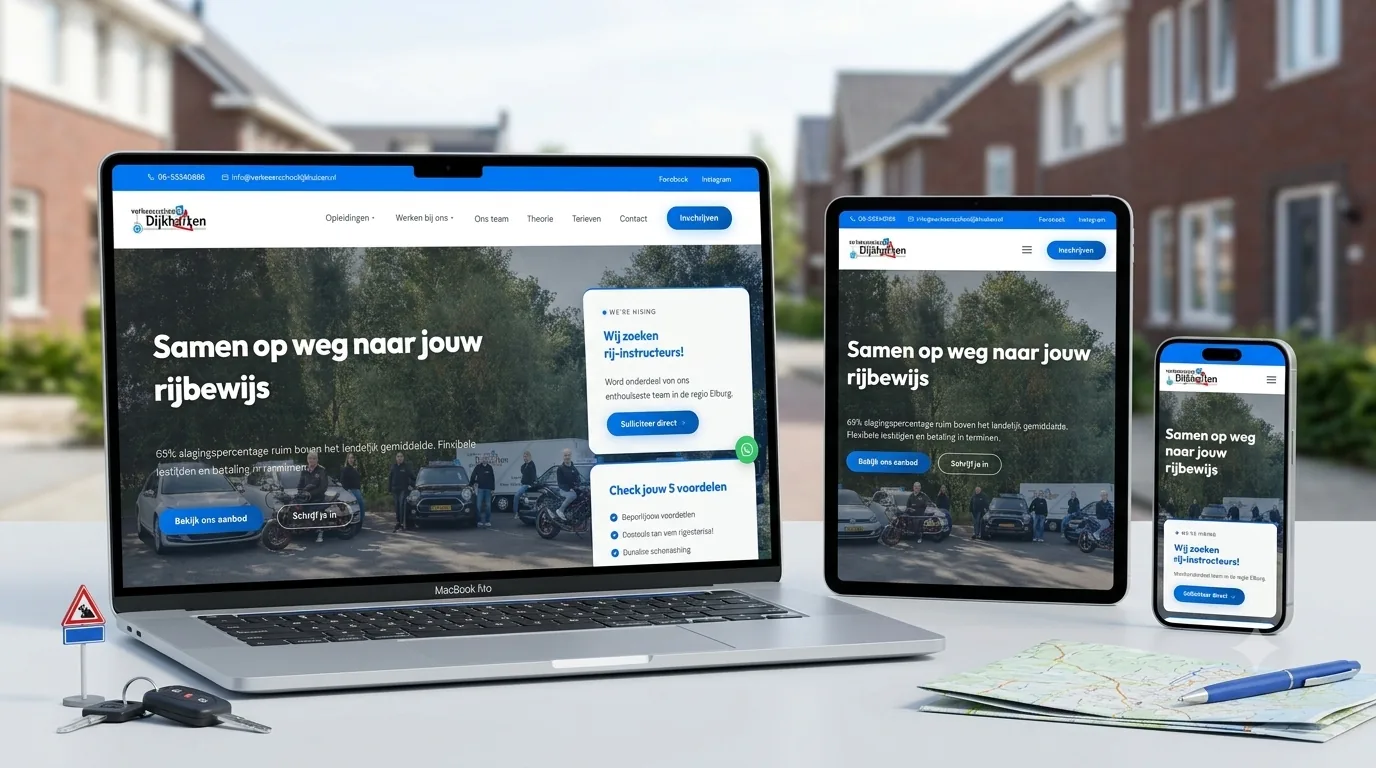 Website voor Verkeersschool Dijkhuizen door Twee Graden